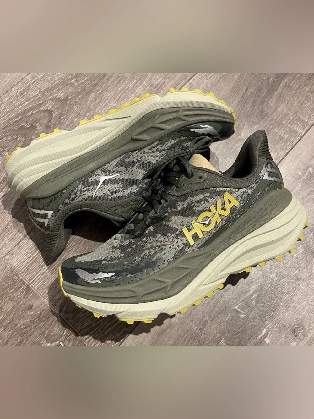 HOKA 🔥 Stinson 7 Fern Cement Forest Cover Green Shoes 1141530 FNCM Men’s Sz 11 - Picture 2 of 5